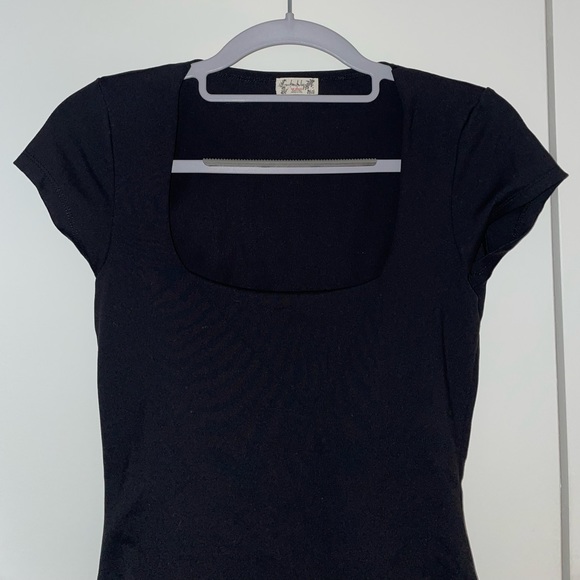 Free People Tops - Free People Fair and Square Neck Duo Bodysuit Color: Black Size: Small